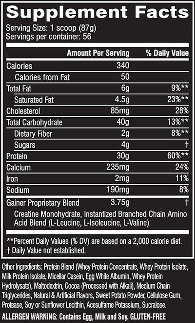 cellucor cor-performance gainer protein